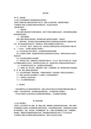小额贷款股份有限责任公司操作流程