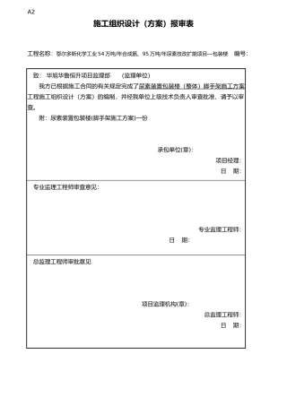 尿素装置包装楼外脚手架专项方案