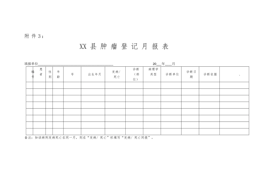 居民肿瘤病例报告卡与相关表格模板_第3页