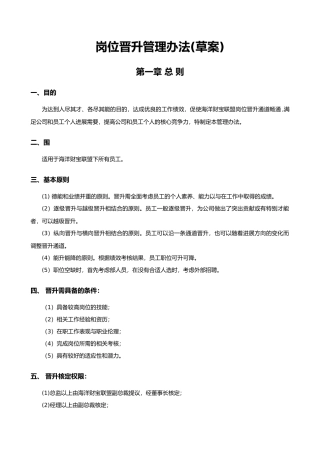 岗位晋升管理制度汇编