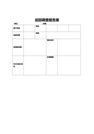 巡回调查报告表汇集