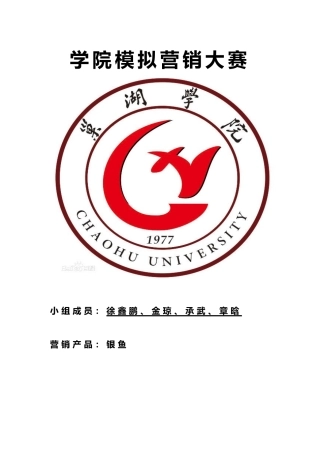 巢湖银鱼的营销项目策划书