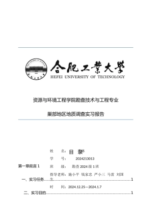 巢湖地区地质调查报告最终版