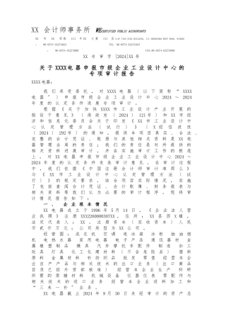 工业设计审计报告