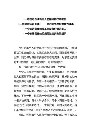 工作就意味着责任之精选部分