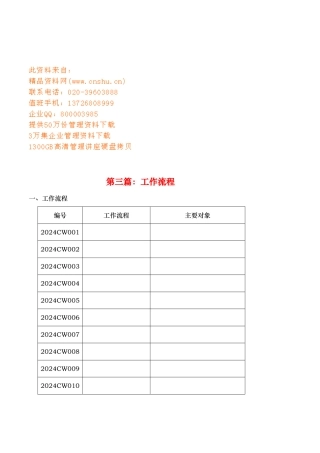 工作流程与绩效考核表