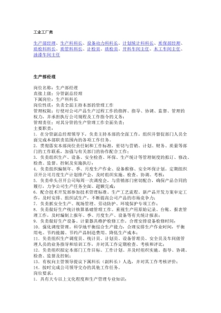 工作说明书－工业工厂类