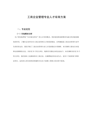 工商企业管理专业人才培养方案