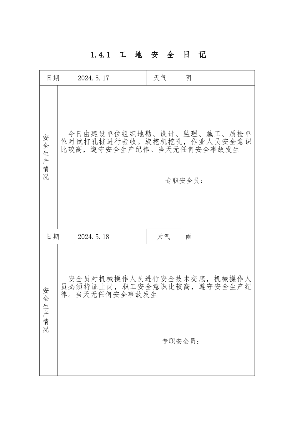 工地安全日志范例_第2页