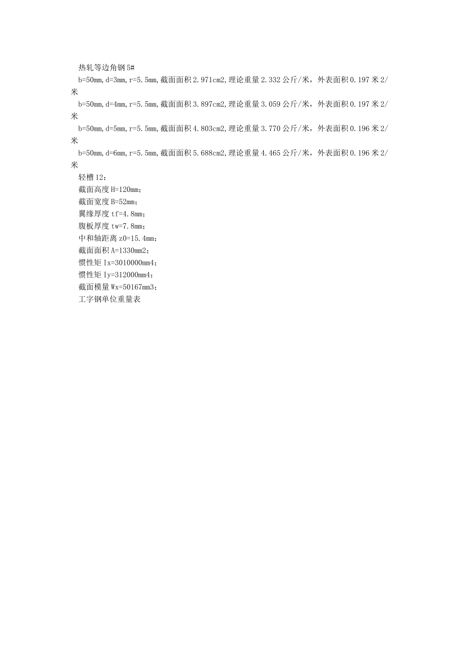 工字钢的规格尺寸及常识_第2页