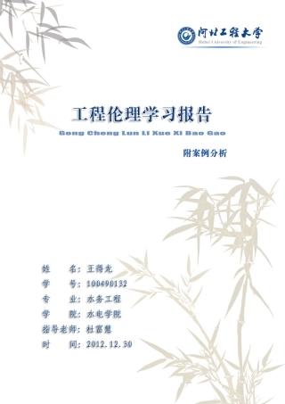 工程伦理学习报告