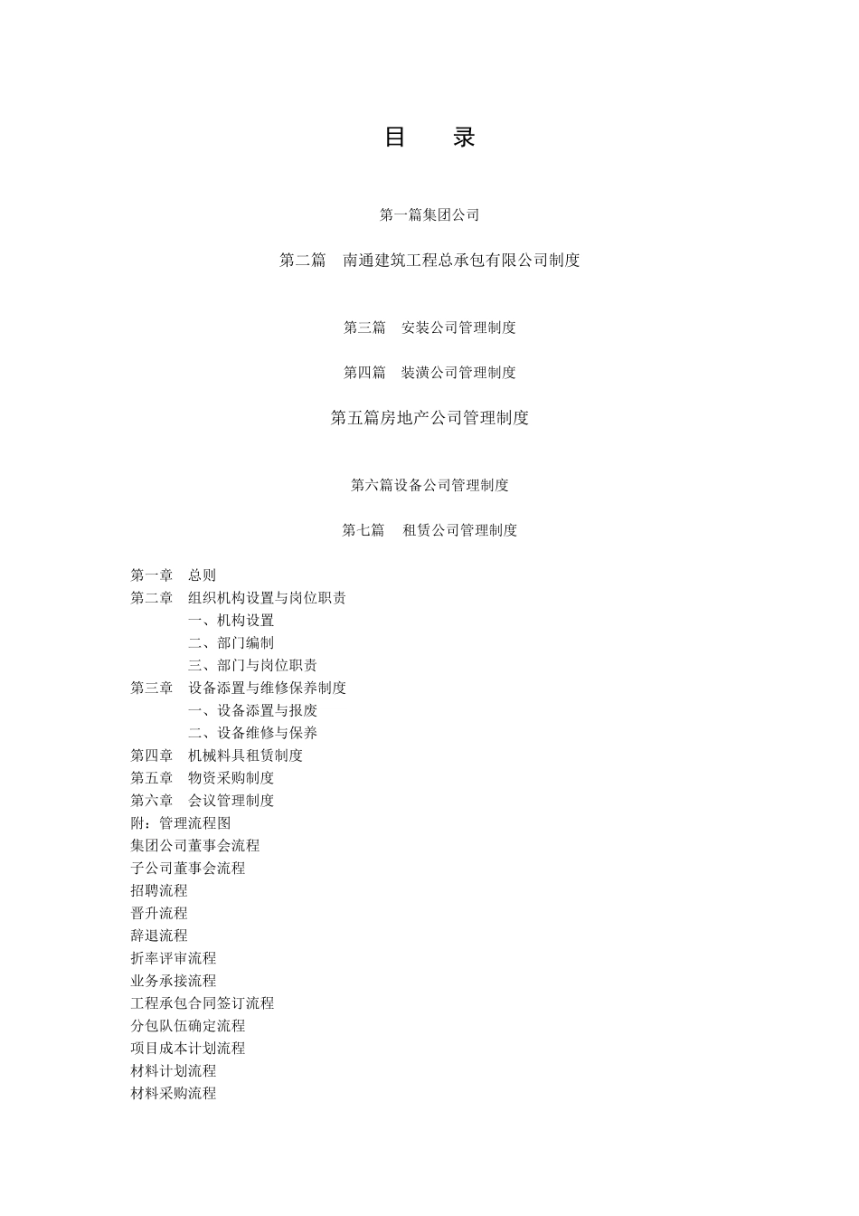 工程公司集团下属公司管理制度(青岛市中南建筑机具租赁_第1页