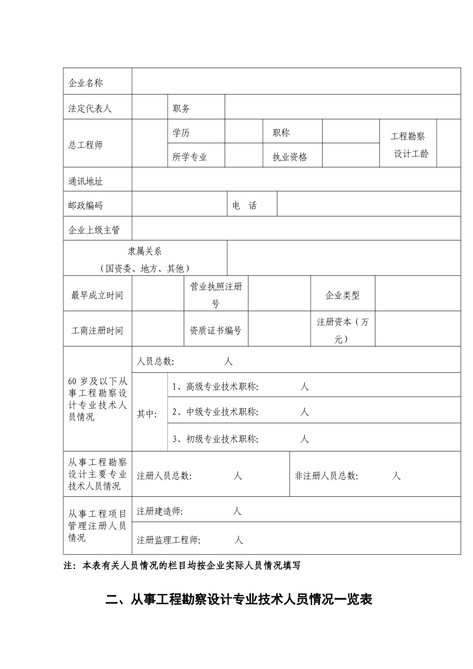 工程勘察工程设计资质情况表_第2页