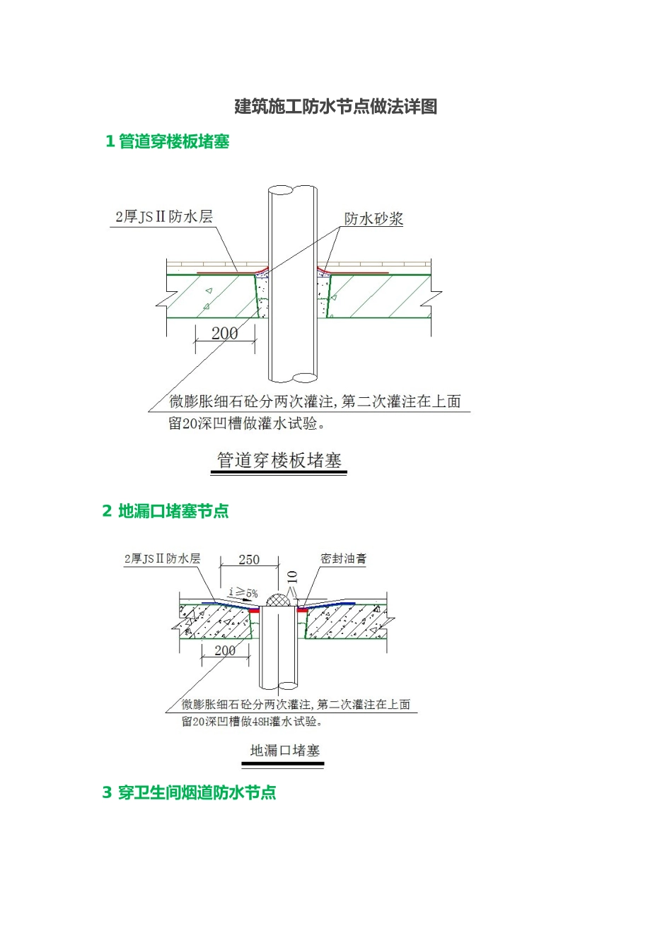 工程建筑施工工程防水节点做法详图_第1页