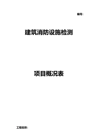 工程建筑消防设施检测项目概况表