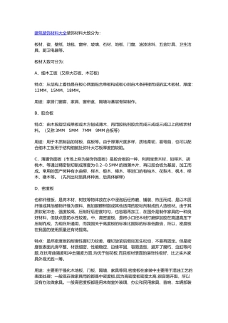 工程建筑装饰材料大全