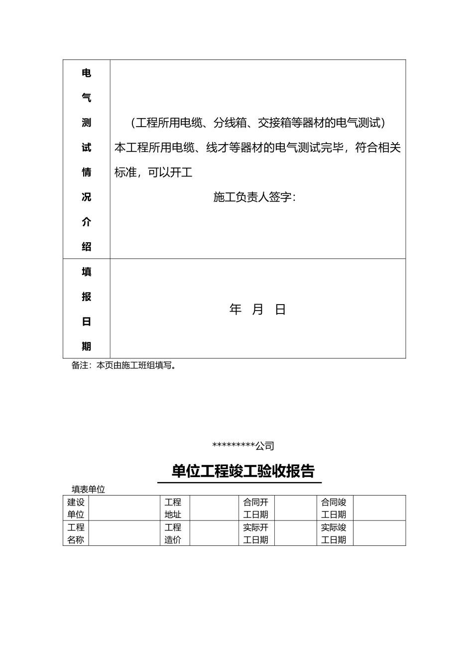 工程开工报告等模板_第2页