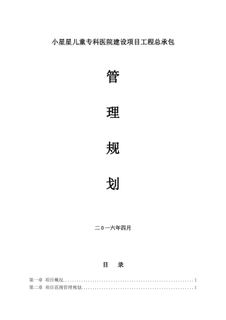 工程总承包项目实施规划