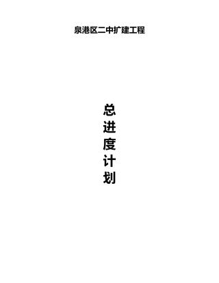 工程总进度计划