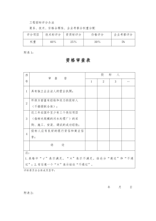 工程招标评分办法