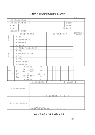 工程竣工验收检验批质量验收记录表