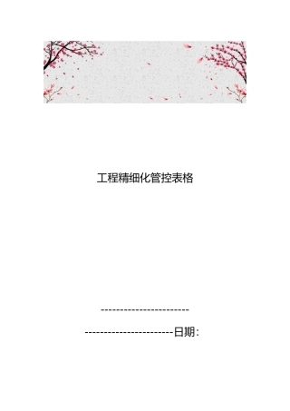 工程精细化管控表格模板
