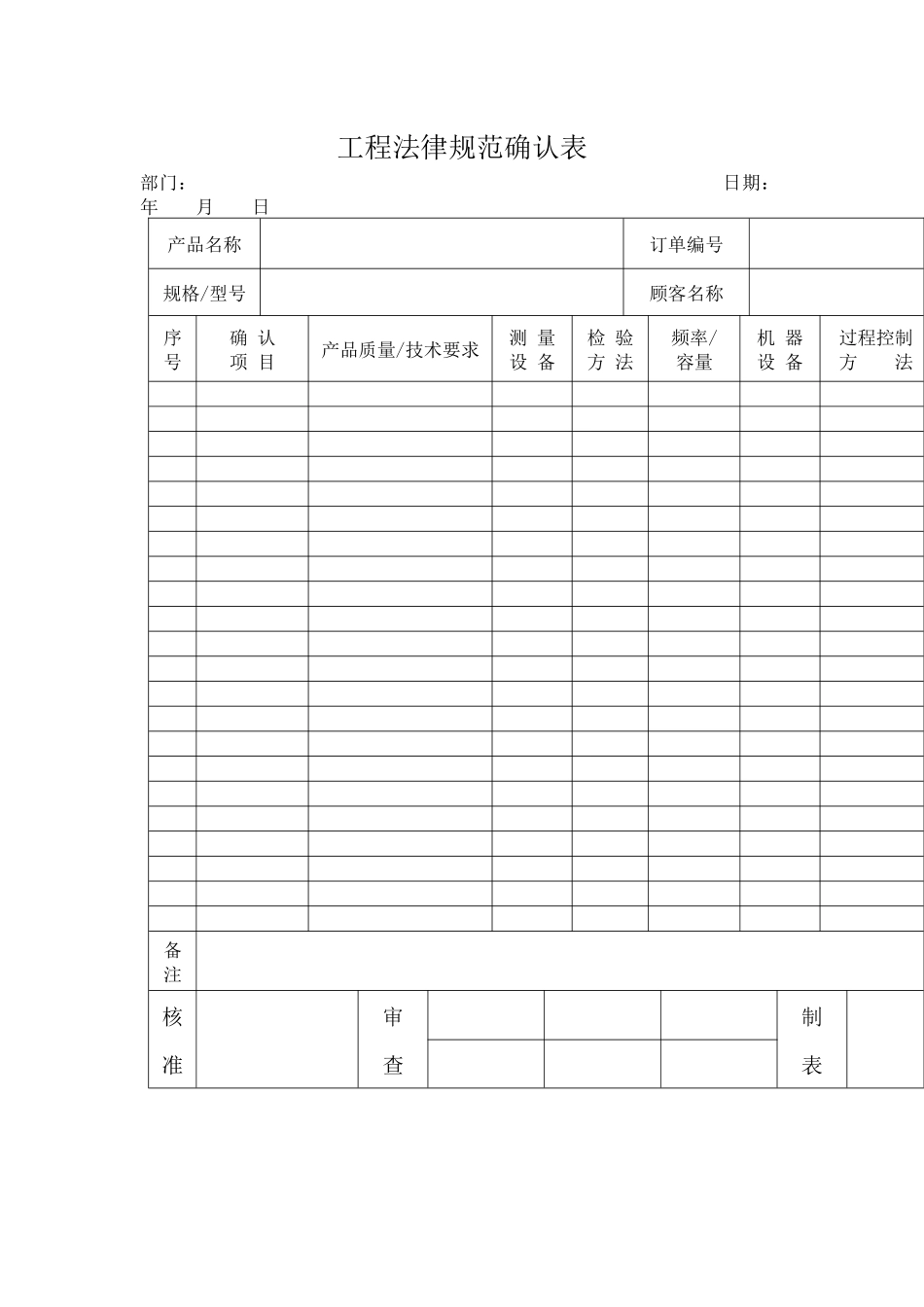 工程规范确认表_第1页