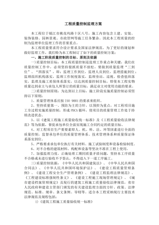 工程质量控制监理方案