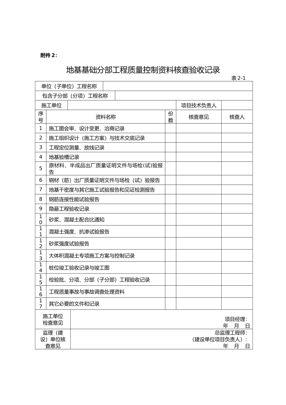 工程质量控制资料核查验收记录表大全_第2页