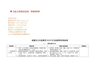 市卫生监督所目标管理考核标准