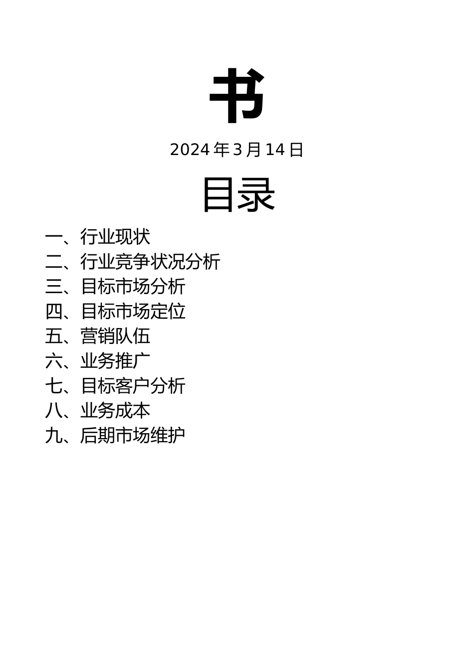 市场开拓实施计划书模板_第2页