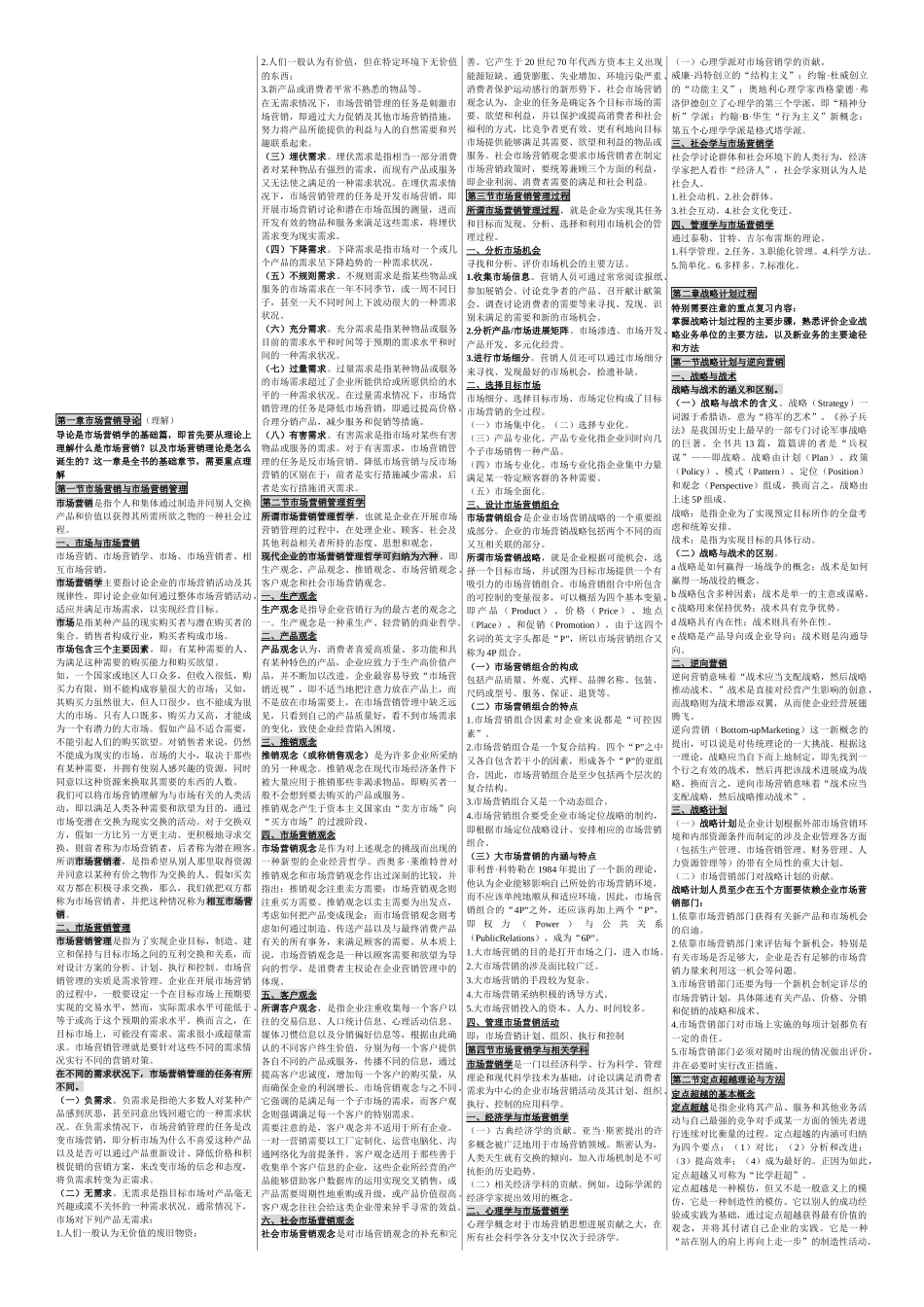 市场营销学自考小炒_第1页