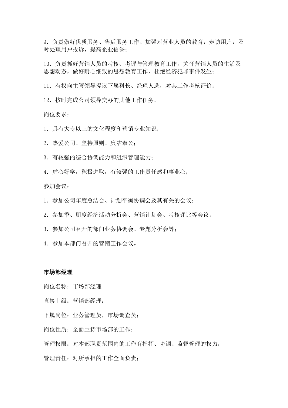 市场营销类职位说明书_第2页
