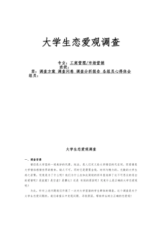 市场调查方案设计说明