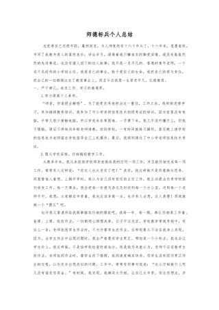 师德标兵个人总结报告
