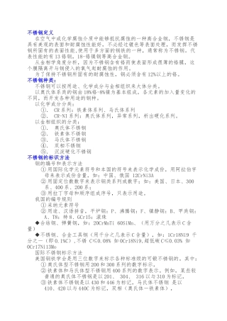 常用不锈钢基础知识