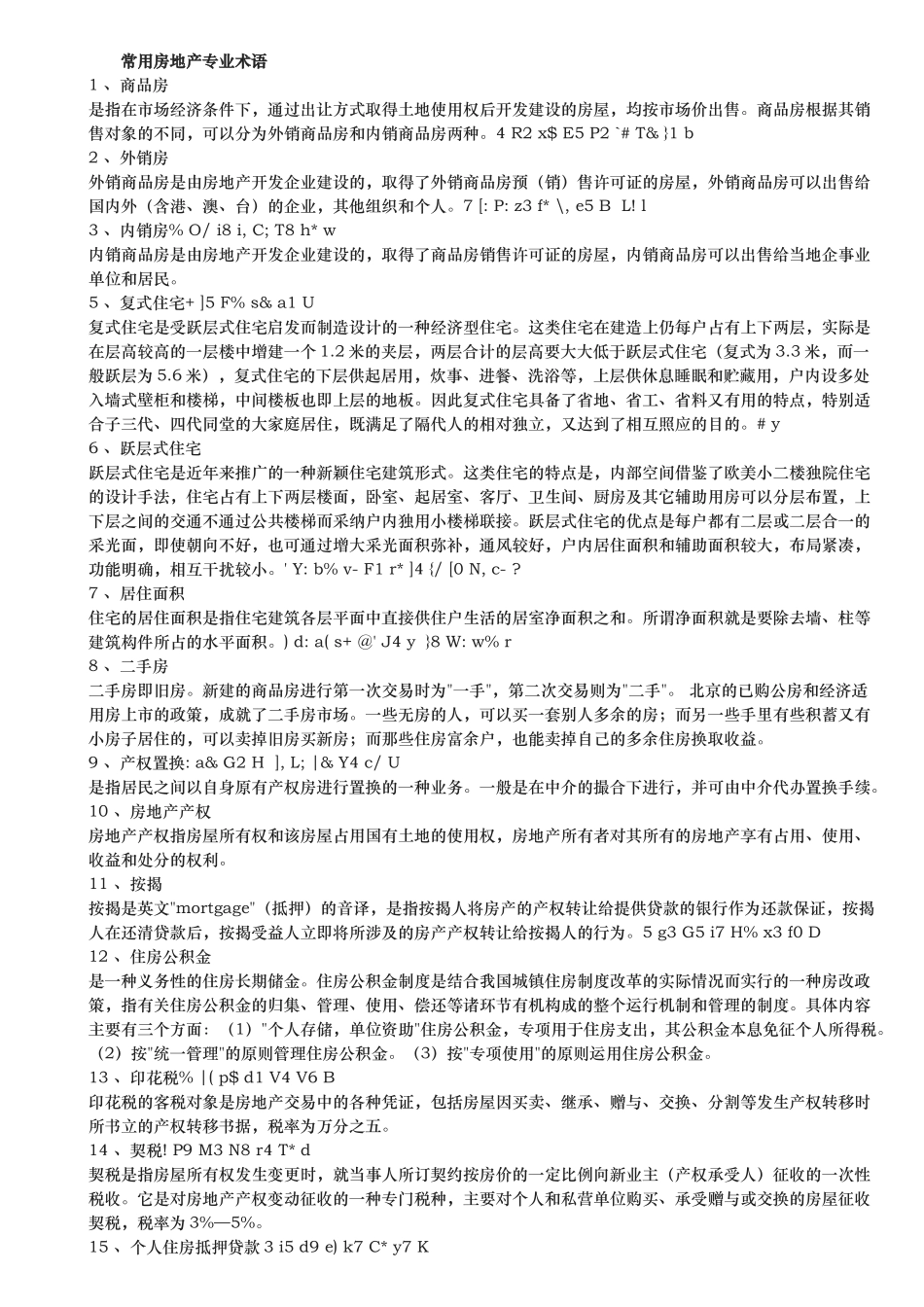 常用房地产专业术语_第1页