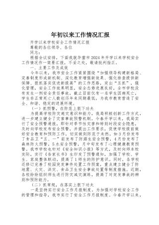 年初以来工作情况汇报