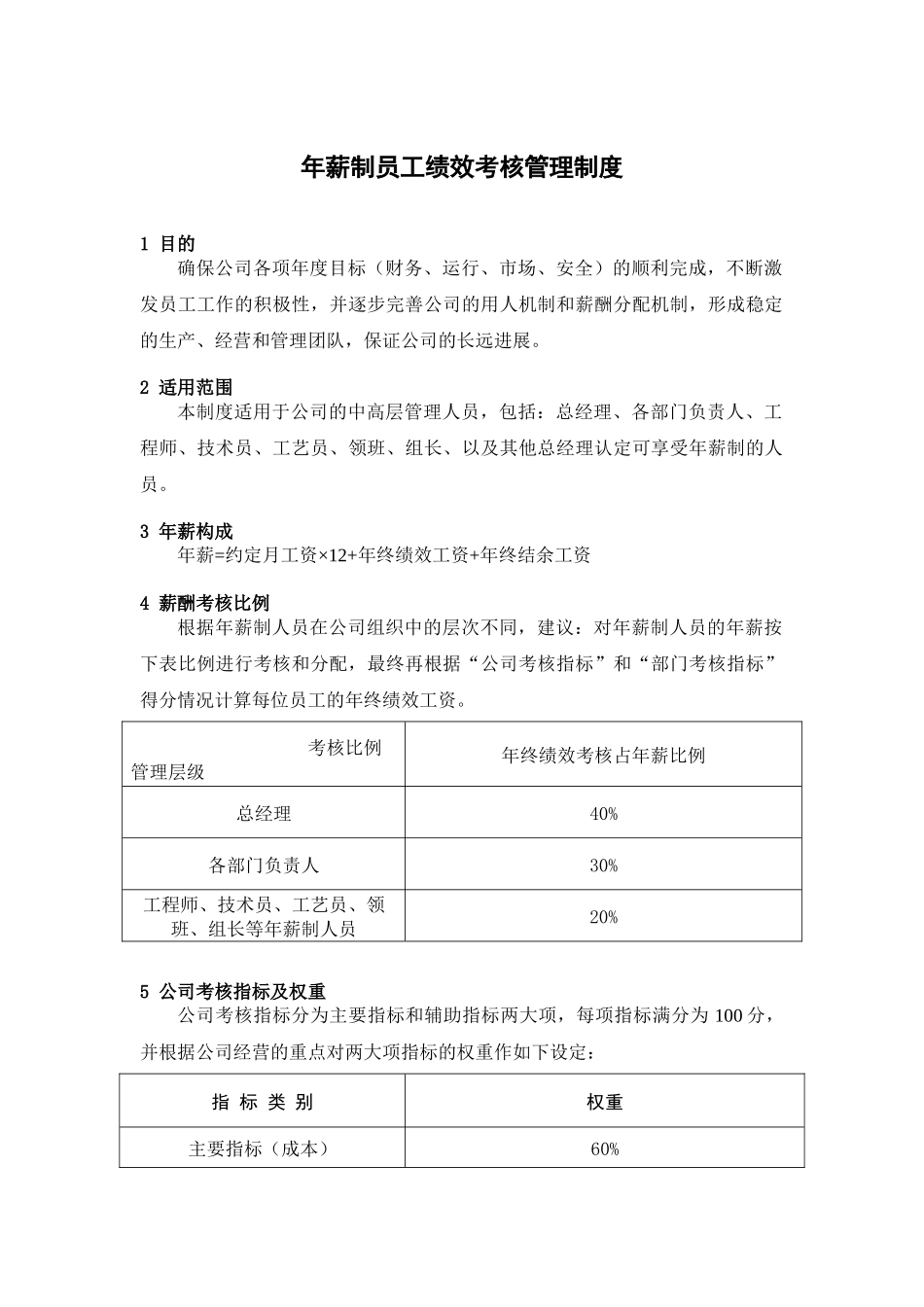 年薪制员工绩效考核制度_第2页
