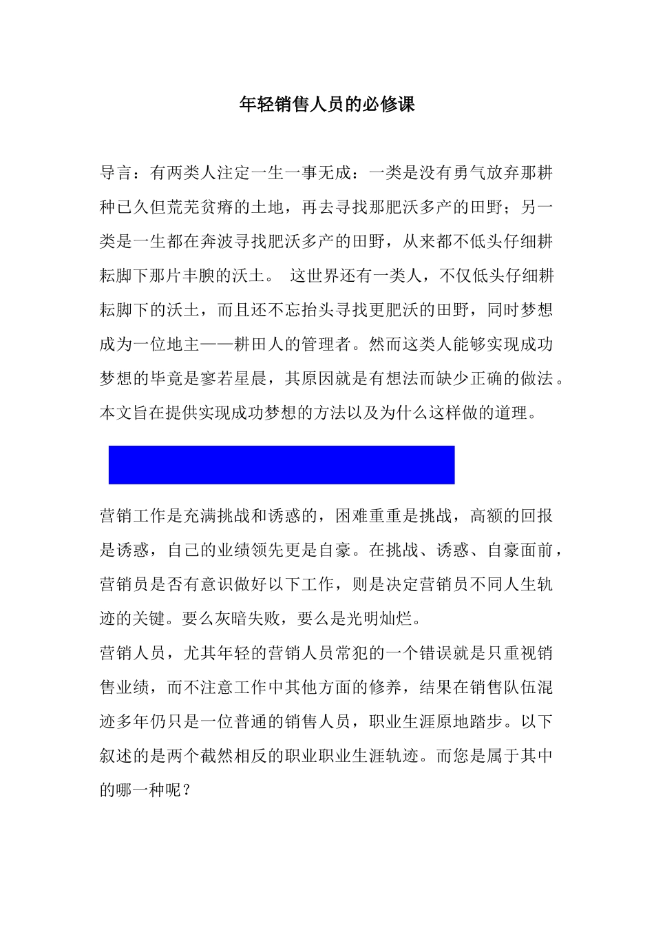 年轻销售人员的必修课_第1页