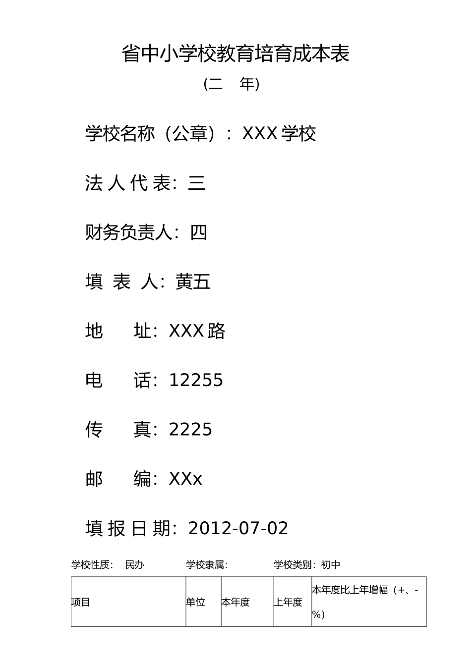 广东中小学校教育培养公司企业成本表_第1页