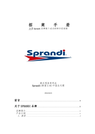 广州某体育用品有限公司招商手册范本