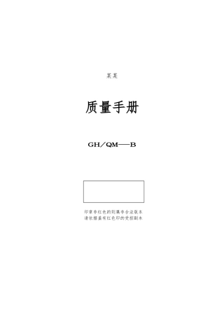 广州某有限公司质量手册范本