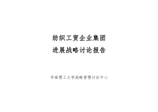 广州某纺织厂发展战略规划报告