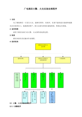 广电酒店火警、火灾应急处理程序
