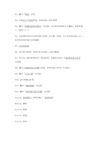 广联达绘图快捷键