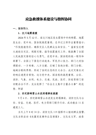应急救援体系建设与指挥协同