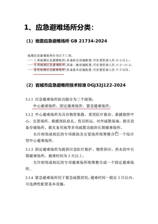 应急避难场所相关规范整理