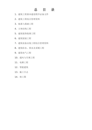 建筑工程资料目录