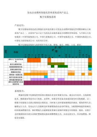燃料智能化管理系统——数字化煤场系统(发电企业必备)范文